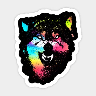 Technicolor Wolf Sticker